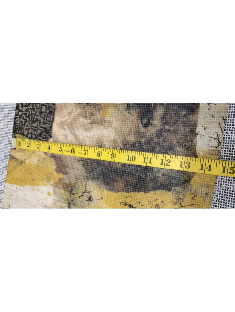 Vintage Mustard Sheer Scarf Safari Wild Animals Zebra Elephant Bohemian African